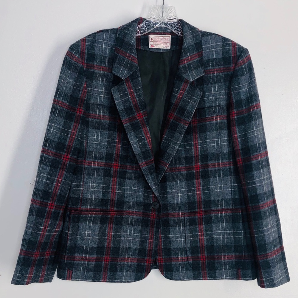 Pendleton Plaid Double Breasted Jacket Blazer Nwot - image 3